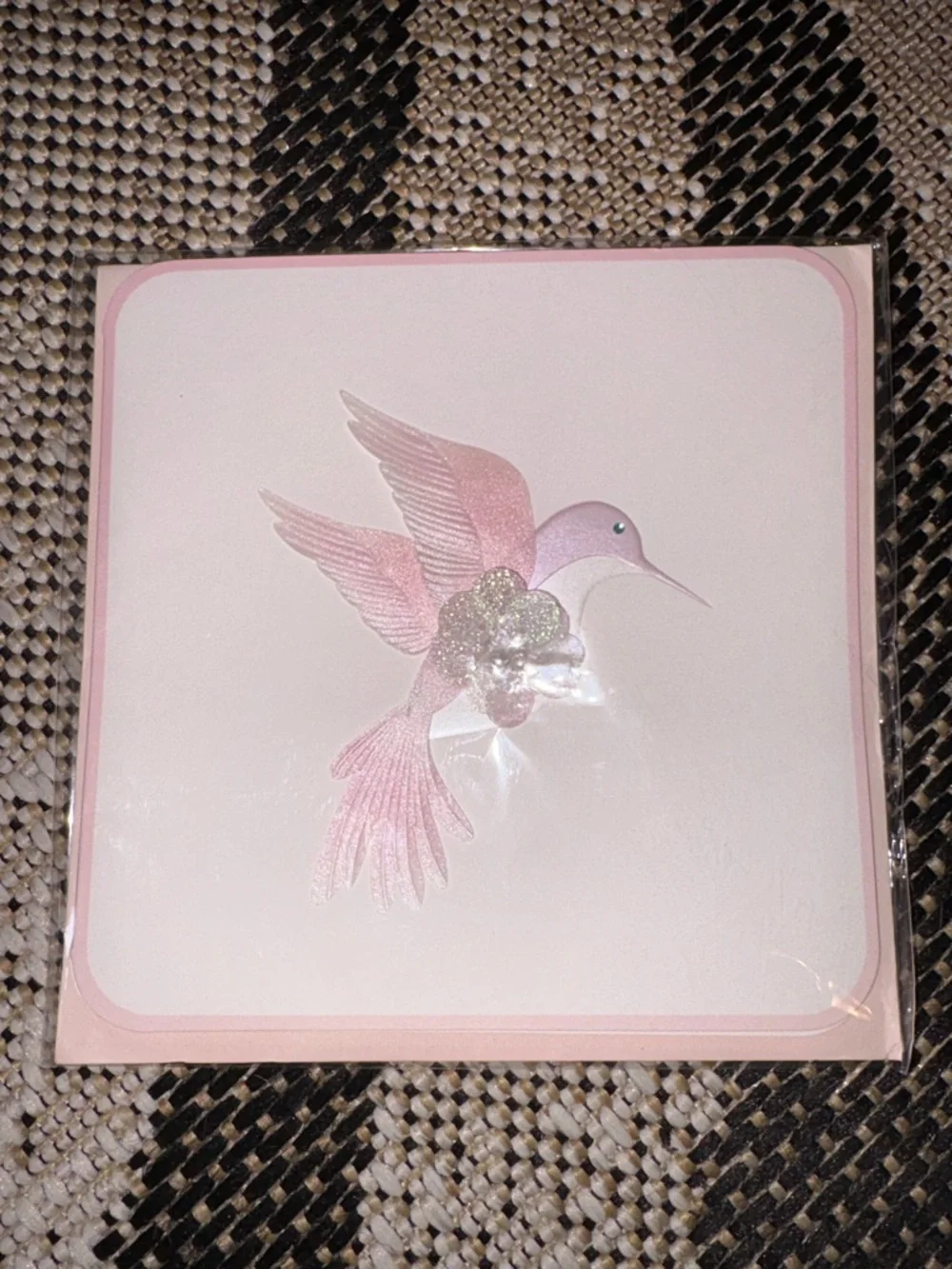 🆕Papyrus Pink Embellished Hummingbird Birthday Greeting Card